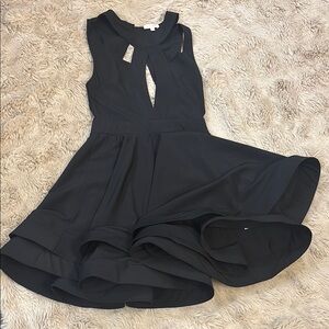 Luxxel Black Mini Dress with Sleek Design